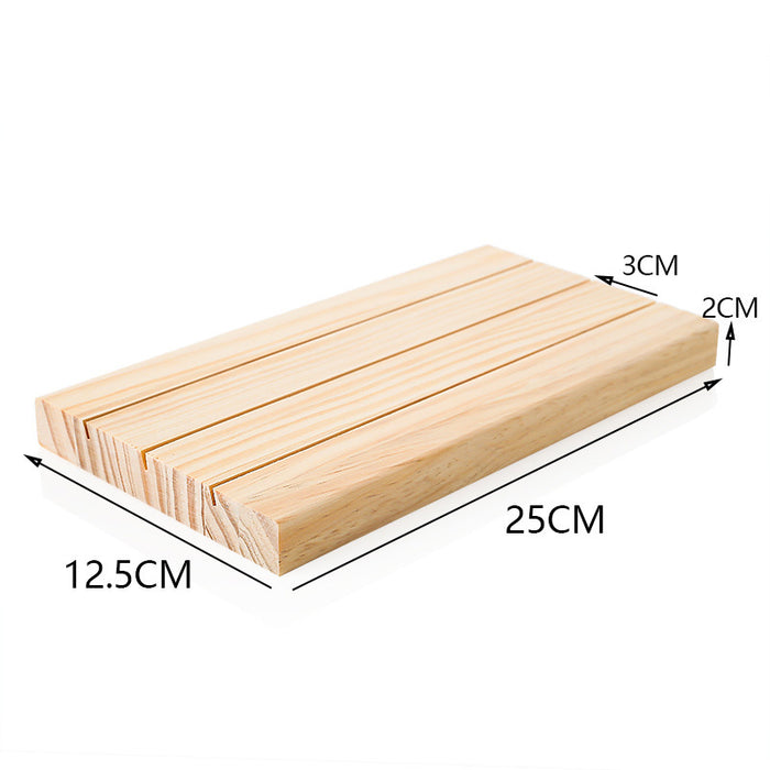 3 Row Natural Wood Earring Card Display Tray