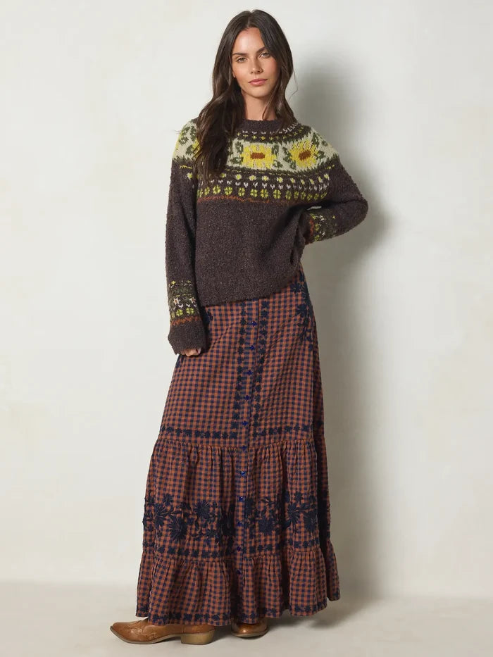 Everyone's Favorite Sweater - Espresso Sunflowers-view 6