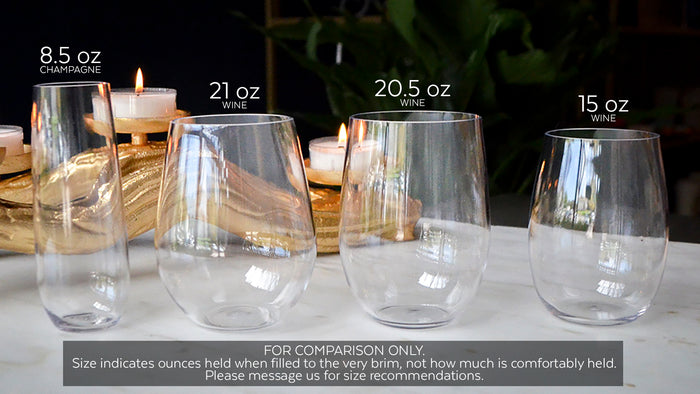 Classic Monogram Stemless Champagne Flutes & Wine Glasses