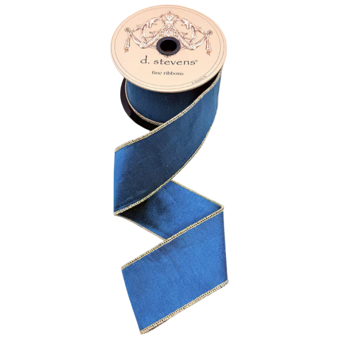 Dark Teal Dupioni Wired Ribbon | 2.5" Wide