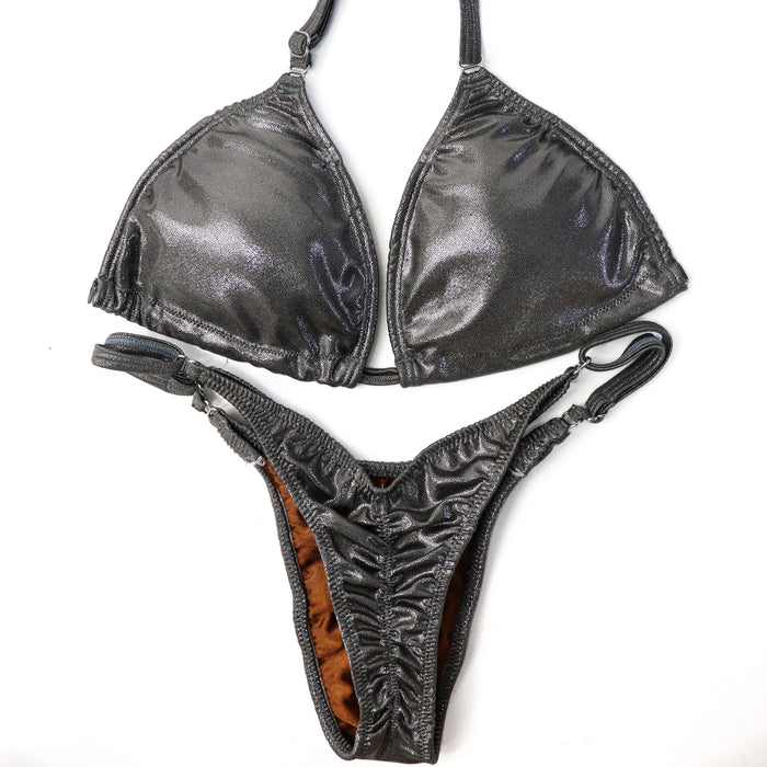 QS CL: Hologram Silver Posing Practice Suit. Medium/Pro, Modest Rise. Angel Competition BikinisThe best NPC Competition Suits for the Bikini Division, Fit Model Division Suits, and bodybuilding suits.