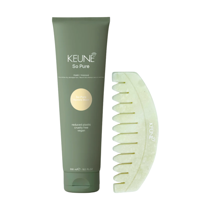 Keune So Pure Restore Masker en Gua Sha kam bij Care For Hair
