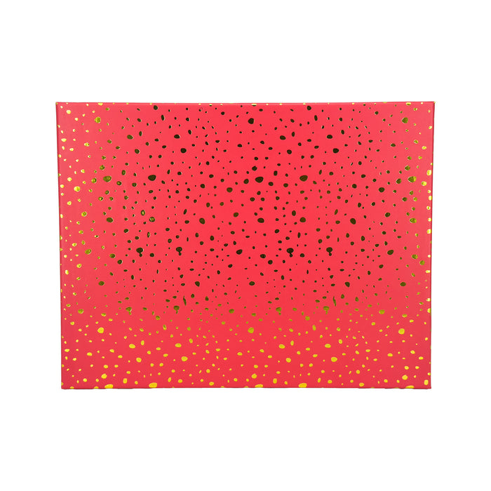 10-Piece Red Nested Gift Box Set with Gold Dot Design
