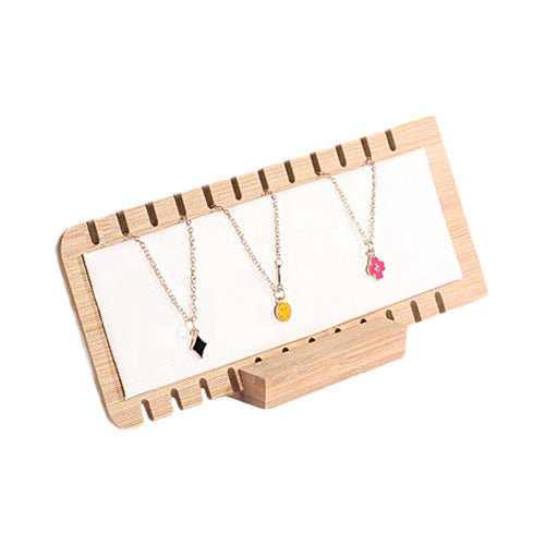 10 x 25cm White Leatherette Bamboo Necklace Jewelry Display