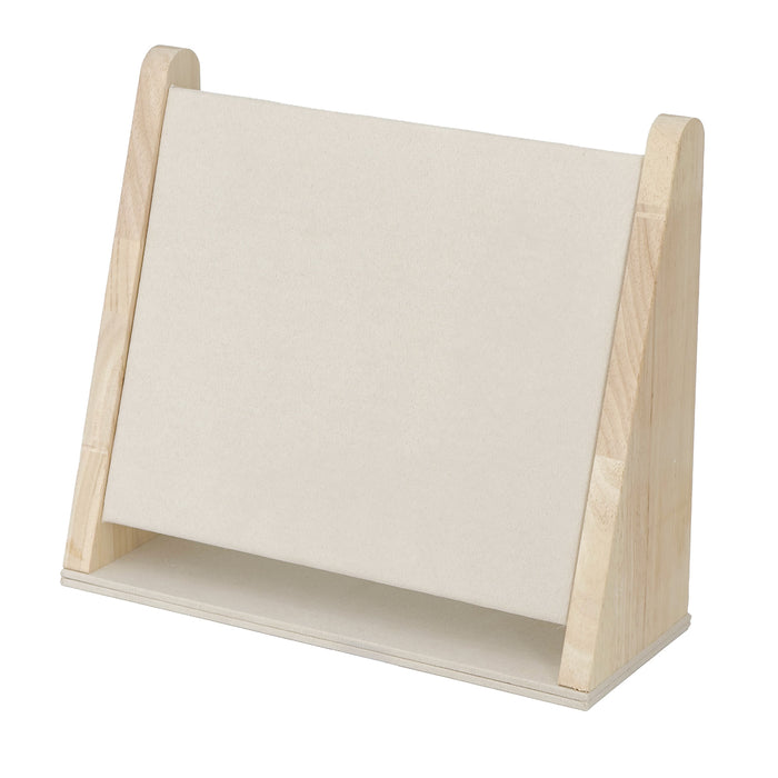 12 1/4" x 10 1/2" Beige Microfiber Wood Necklace Display with 16 Hooks
