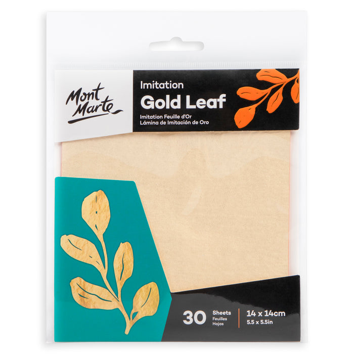 14 x 14cm Imitation Gold Leaf – Pack of 30