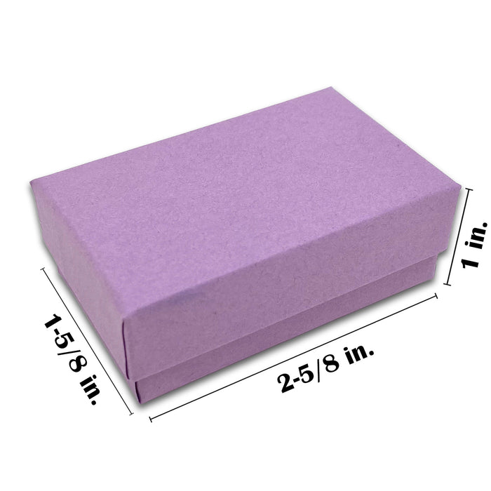 2 5/8" x 1 5/8" x 1" Matte Purple Cotton Filled Paper Box