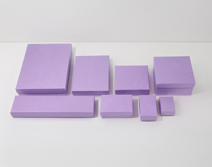 2 5/8" x 1 5/8" x 1" Matte Purple Cotton Filled Paper Box