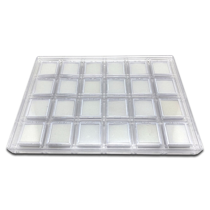 24 Clear Gemstone Boxes with Acrylic Case