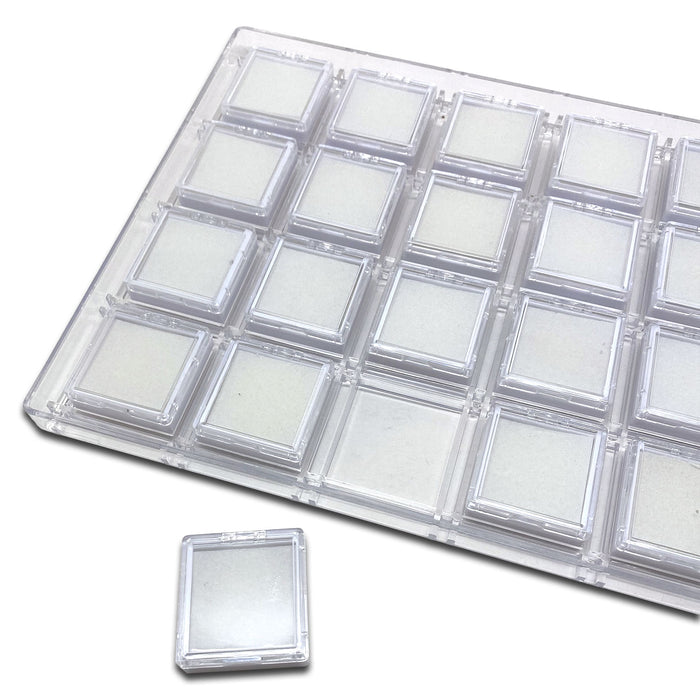 24 Clear Gemstone Boxes with Acrylic Case