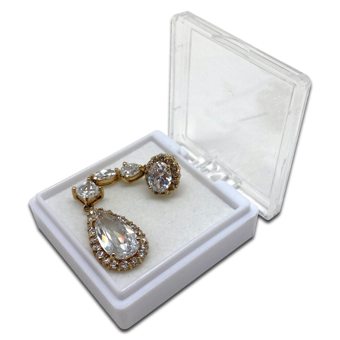24 Clear Gemstone Boxes with Acrylic Case