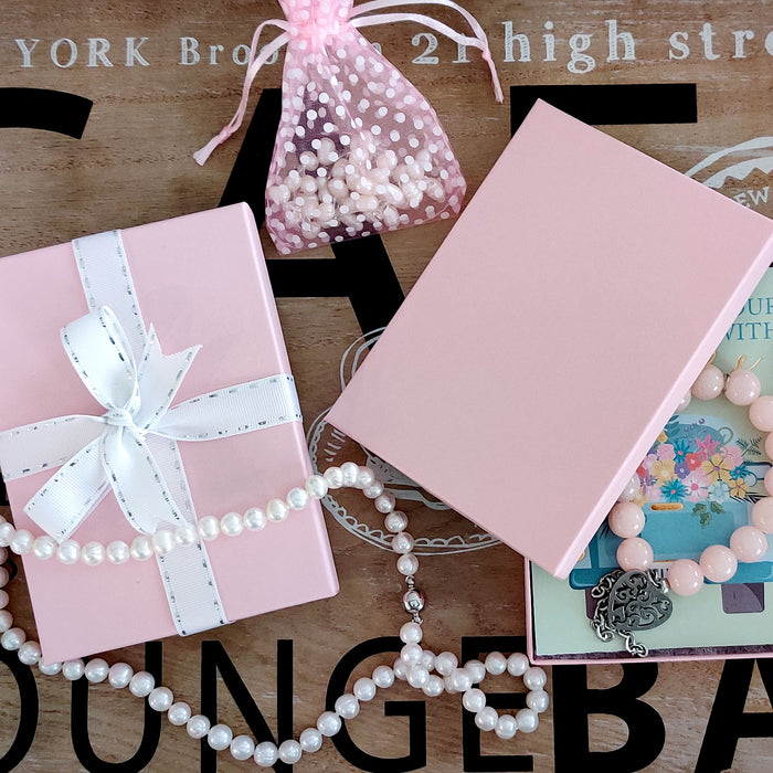 3 3/4" x 3 3/4" x 2" Pink Cotton Filled Paper Box