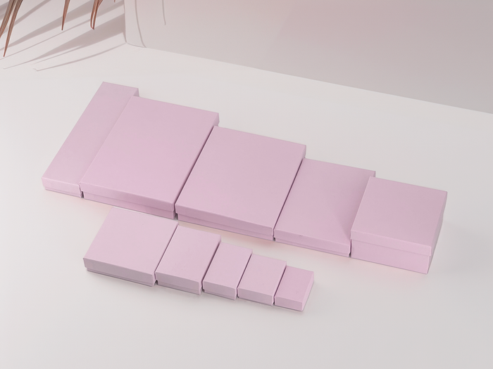 3 3/4" x 3 3/4" x 2" Pink Cotton Filled Paper Box