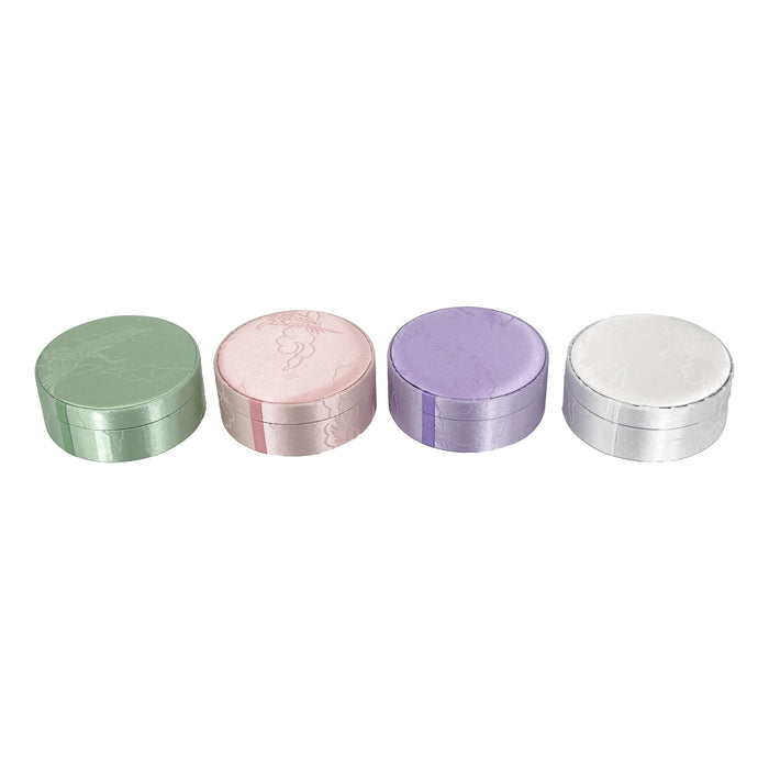 4 3/4" Round White Satin Bracelet Jewelry Box
