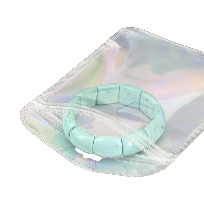 5 7/8" x 7 7/8" Holographic Resealable Zip Lock Bags with Hang Hole