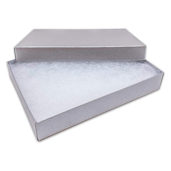 7 1/8" x 5 1/8" Pearl Gray Cotton Filled Paper Box