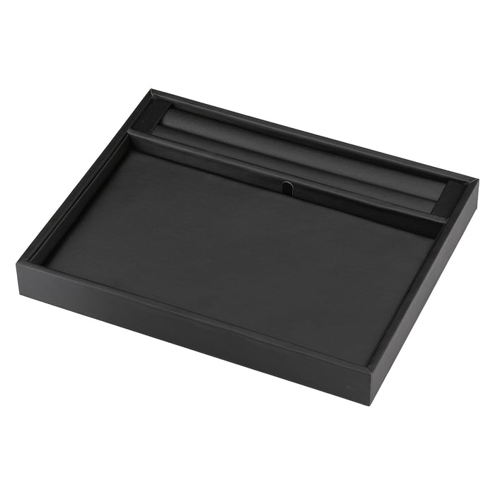 9.8" x 7.9" Black Linen Jewelry Display Tray with Reversible Display Pad