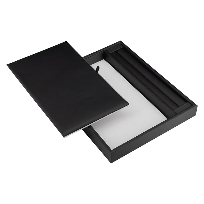 9.8" x 7.9" Black Linen Jewelry Display Tray with Reversible Display Pad