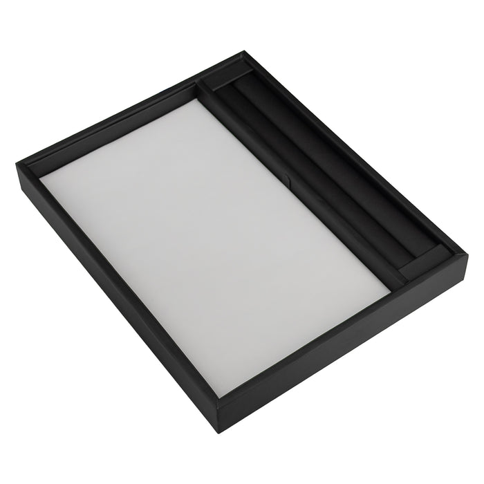 9.8" x 7.9" Black Linen Jewelry Display Tray with Reversible Display Pad