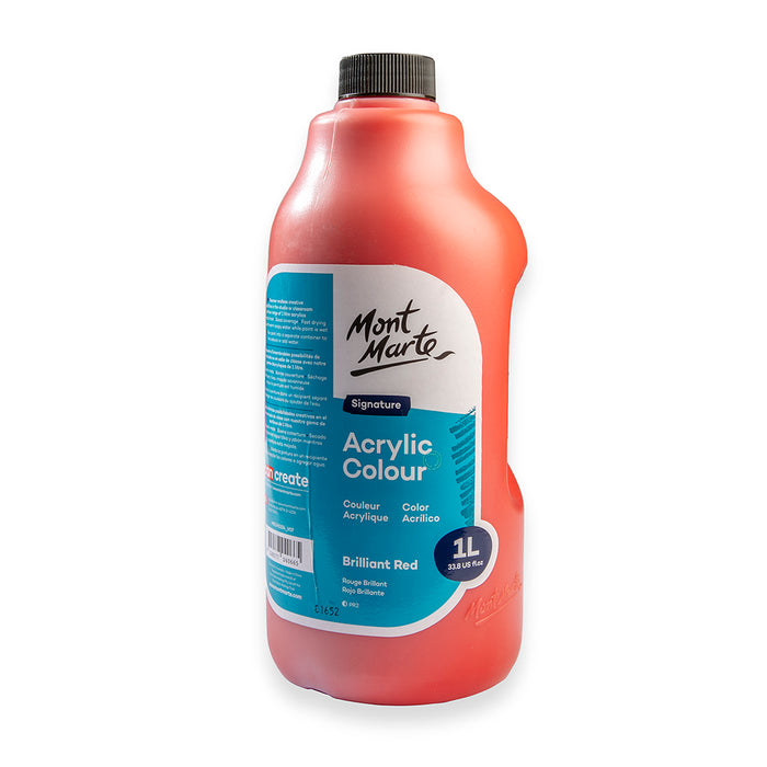 Acrylic Colour Signature 1L (33.8 US fl.oz) Bottle - Brilliant Red