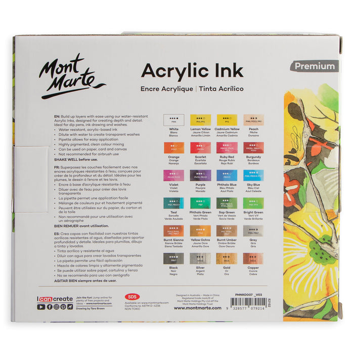 Acrylic Ink Premium 24pc x 20ml (0.7 US fl.oz)