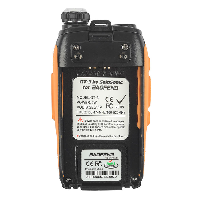 Baofeng GT-3 Mark II | Dual Band | 5W | Better Antenna | 3800mAh | Flashlight Radio - Radioddity