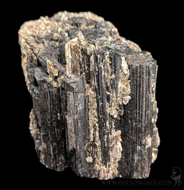 Black Tourmaline Crystal with pyrite-Minerals-Mining Moura-PaxtonGate