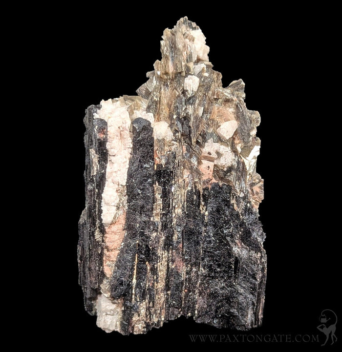 Black Tourmaline Crystal with pyrite-Minerals-Mining Moura-PaxtonGate