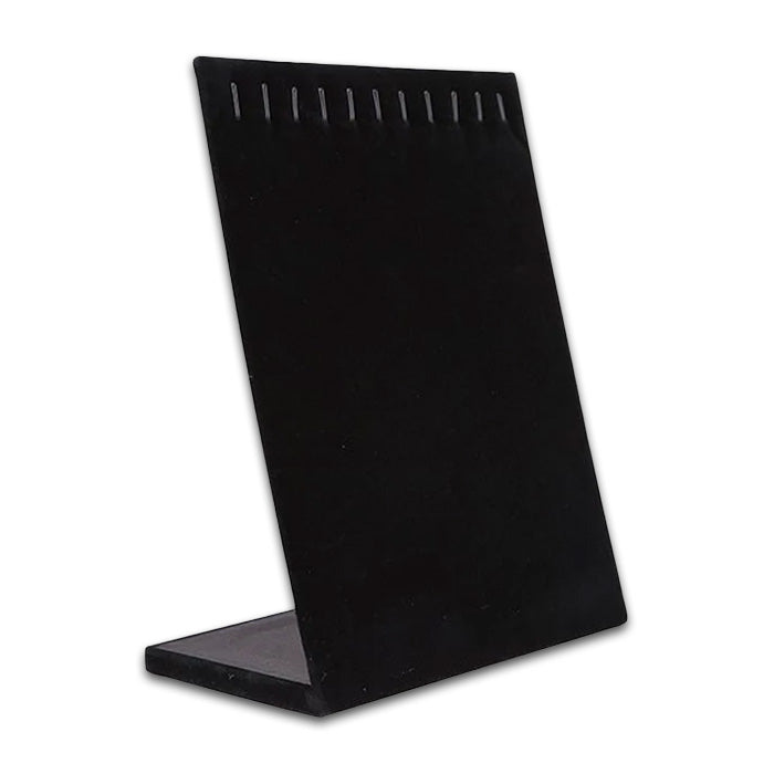 Black Velvet Self-Standing Jewelry Display with 11 Hooks