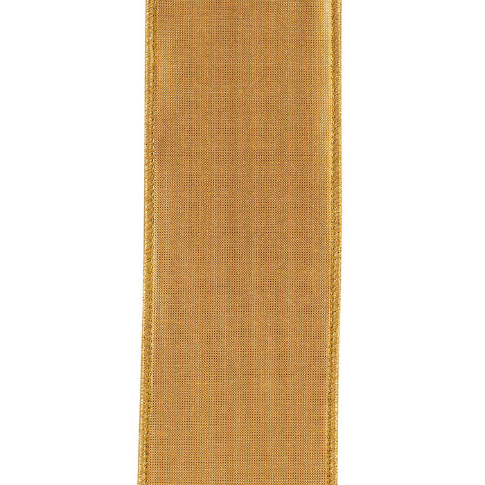 Brown & Gold Velvet Touch Deluxe Ribbon – 2.5" x 5 Yards