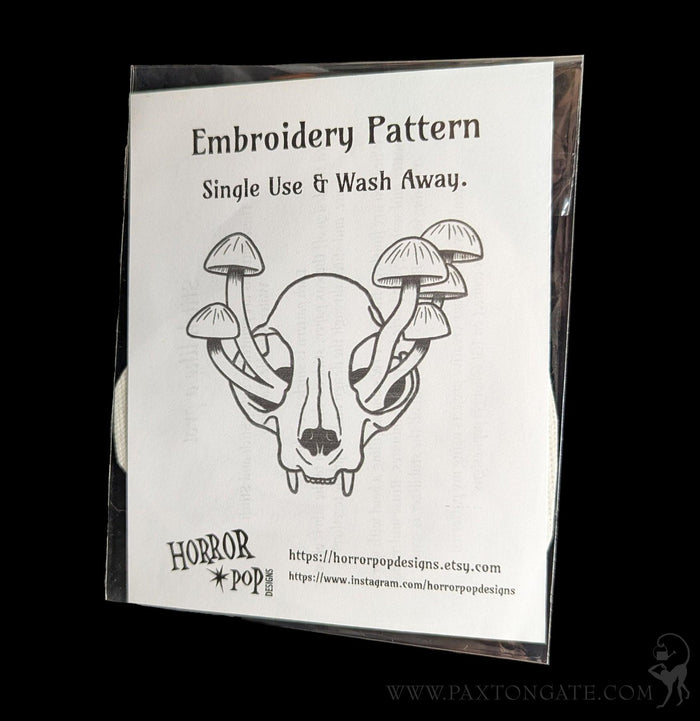 Cat Skull Embroidery Pattern-Decor-HorrorPop-PaxtonGate