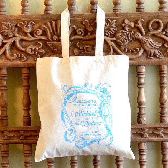 Custom Canvas Wedding Welcome Tote Bag - $7.50+