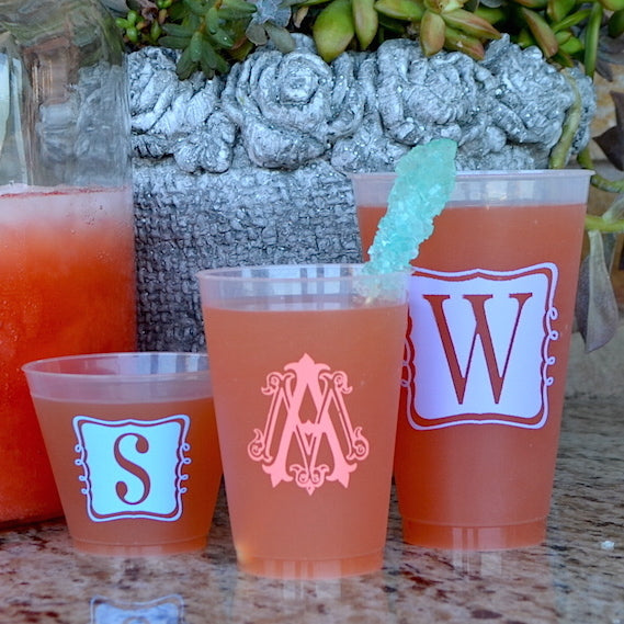 Custom Designed Initial Frosted Cups