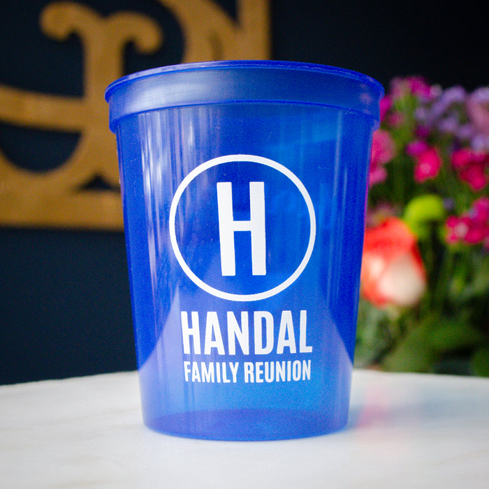 Custom Family Reunion Plastic Party Favor Stadium Cups