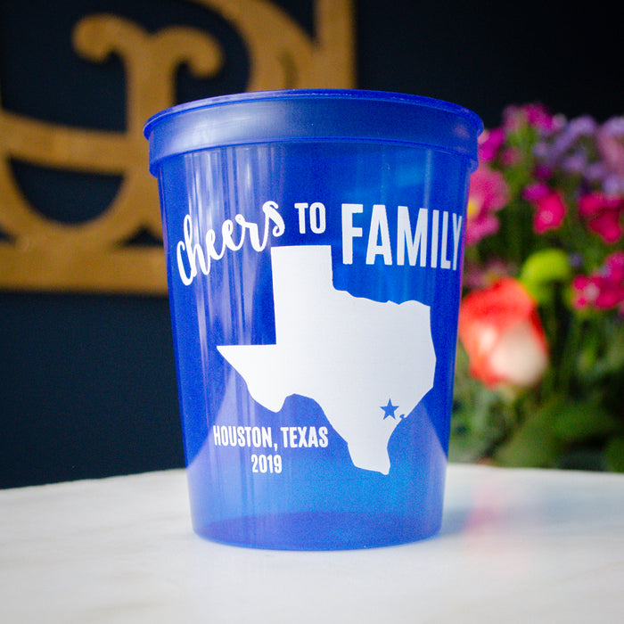 Custom Family Reunion Plastic Party Favor Stadium Cups
