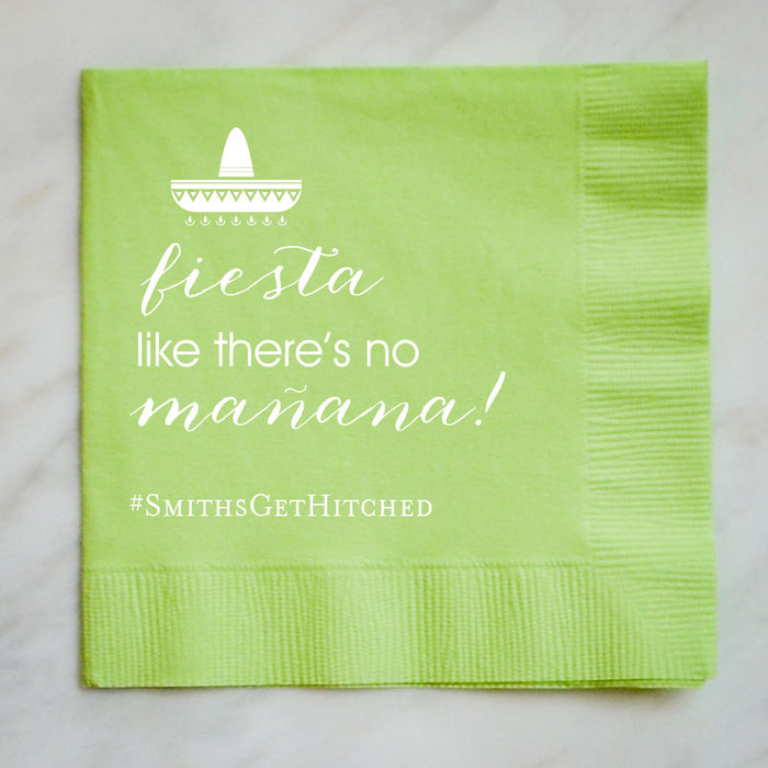 Custom Mexican Fiesta Party Napkins - Set of 100