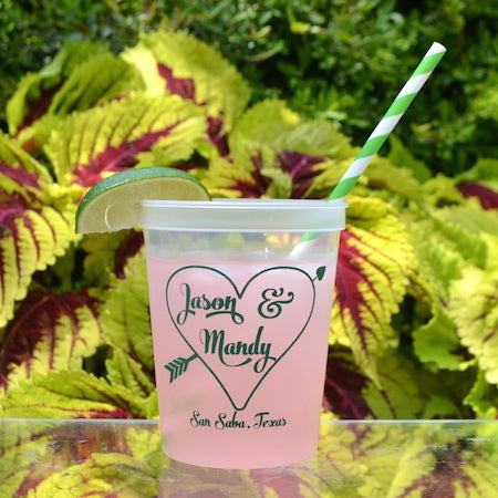 Custom Monogram Stadium Cups with Border