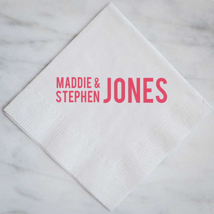 Custom Napkins with Names - Set of 100