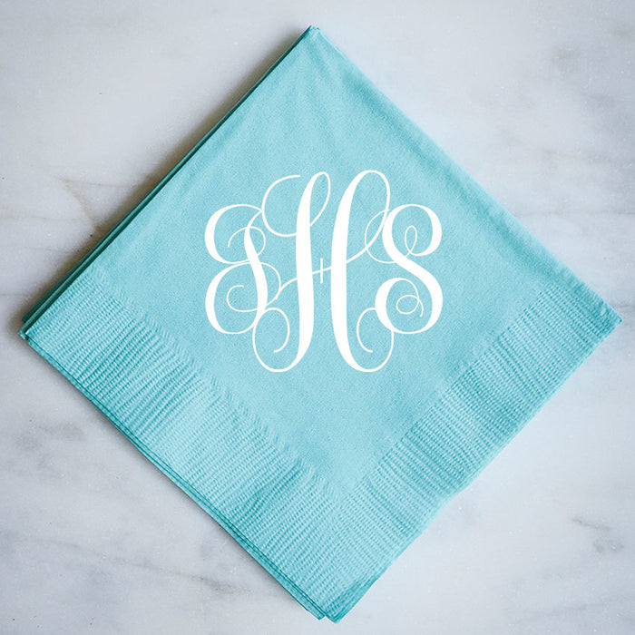 Custom Printed Large Monogram Napkins - 100
