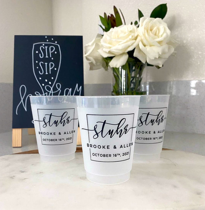 Custom Square Monogram Cups