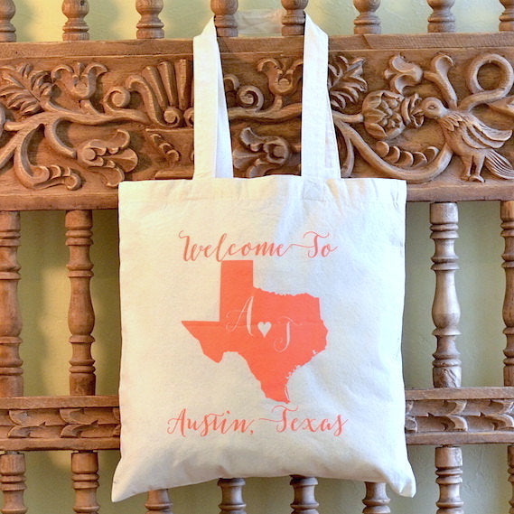 Custom Printed Wedding Welcome Tote Bag - $7.50+
