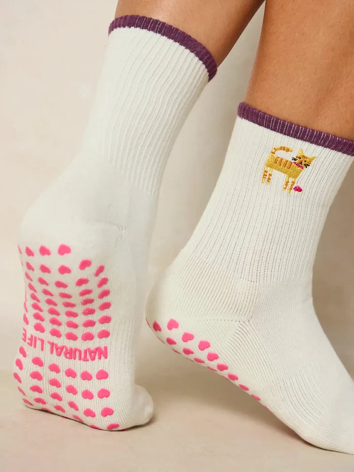 Cutest Pilates Socks - Cat-view 1