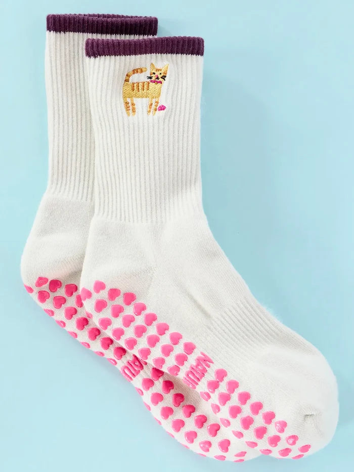 Cutest Pilates Socks - Cat-view 2