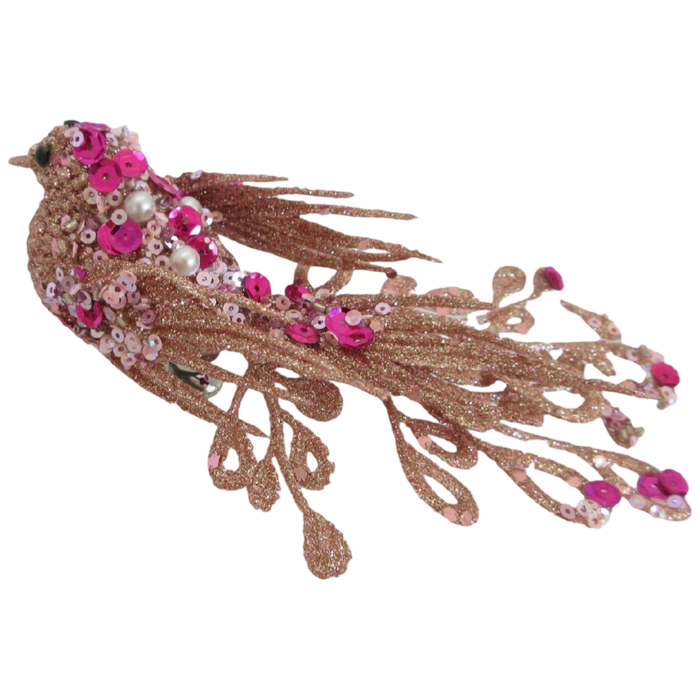 December Diamonds Glitter Bird Clip Ornament