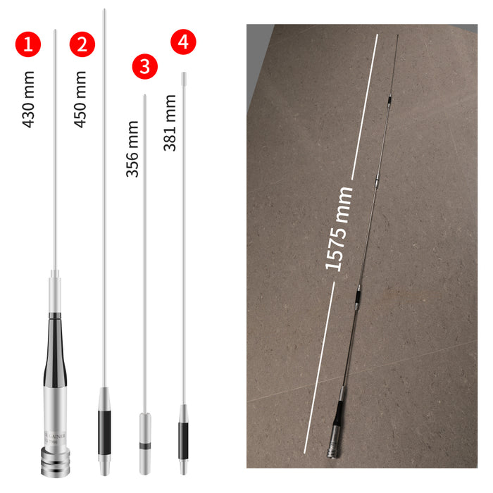 Dual Band Mobile Car Radio Antenna Harvest 5.0db/7.6db 150W [DISCONTINUED] - Radioddity