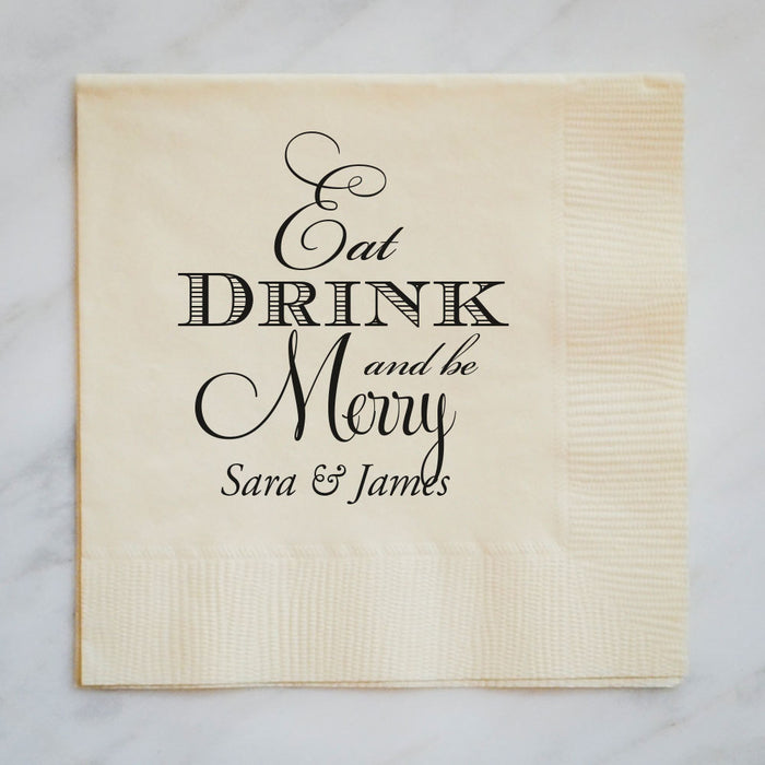 Eat Drink and Be Merry Napkins - Set of 100