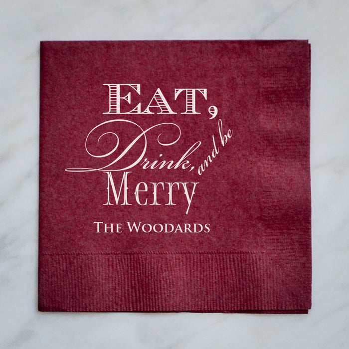 Eat Drink and Be Merry Napkins - Set of 100