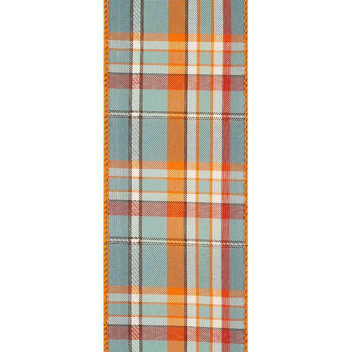 February Plaid Wired Edge Ribbon – Slate, 2.5" x 10 Yards