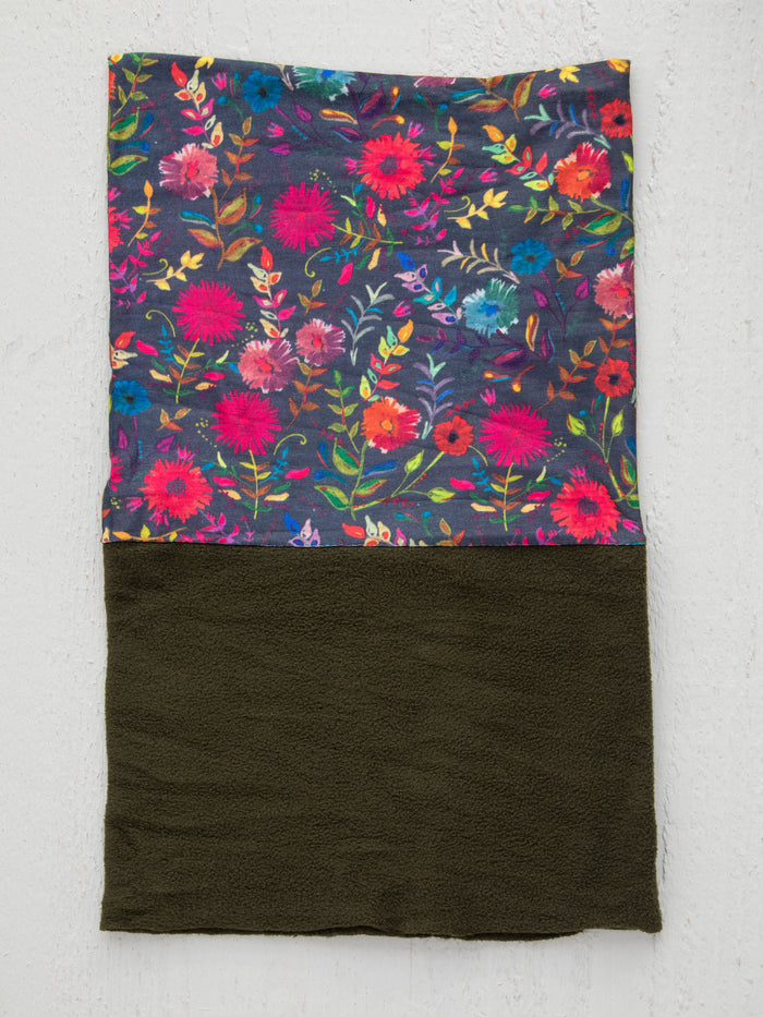 Fleece Boho Bandeau® Headband - Navy Wildflower-view 2