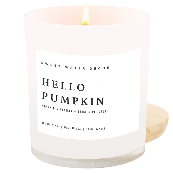 Hello Pumpkin 11 oz Soy Candle - Fall Decor & Gifts